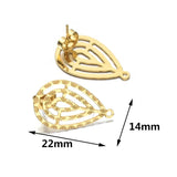 10pcs Stainless Steel Hollow Drop Earring Hooks One Hole Stud Jewelry Making