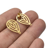 10pcs Stainless Steel Hollow Drop Earring Hooks One Hole Stud Jewelry Making