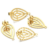 10pcs Stainless Steel Hollow Drop Earring Hooks One Hole Stud Jewelry Making