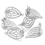 10pcs Stainless Steel Hollow Drop Earring Hooks One Hole Stud Jewelry Making