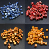 65pcs Natural Stone Beads Cube DIY Gemstones Beads For Jewelry Making