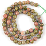 Faceted Unakite Round Beads 4-10 MM for DIY Bracelets