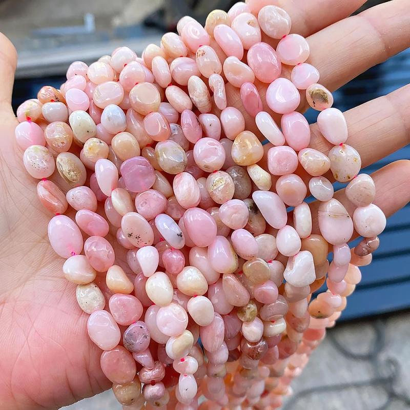 6-8mm Pink Opal Stone Beads for Jewelry Making