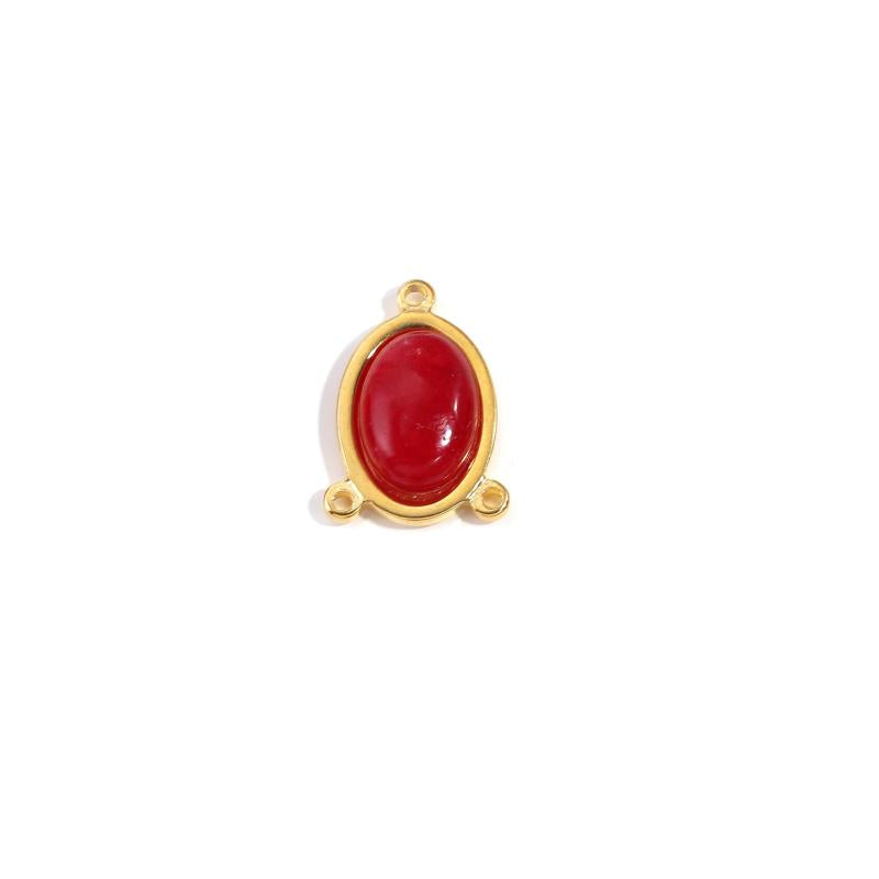 5pcs Stainless Steel Natural Stone Charms Necklace Pendants