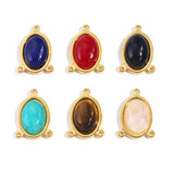 5pcs Stainless Steel Natural Stone Charms Necklace Pendants