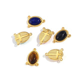 5pcs Stainless Steel Natural Stone Charms Necklace Pendants