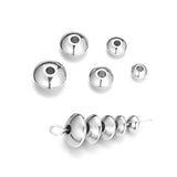 50pcs Stainless Steel Spacer Beads 4-8mm Round Flat Bulk for DIY