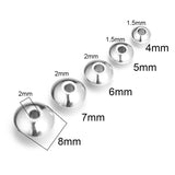 50pcs Stainless Steel Spacer Beads 4-8mm Round Flat Bulk for DIY