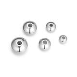 50pcs Stainless Steel Spacer Beads 4-8mm Round Flat Bulk for DIY