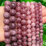 Lepidolite Natural Stone Beads for Jewelry Making DIY 15''
