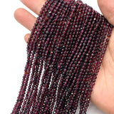 Red Garnet Faceted Semi Precious Stones 2mm-4mm Beads for Jewelry Making DIY