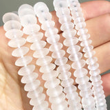 Matte Quartz Crystal Rondelle Beads 6 8 10mm Round Spacer 15''