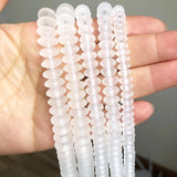 Matte Quartz Crystal Rondelle Beads 6 8 10mm Round Spacer 15''