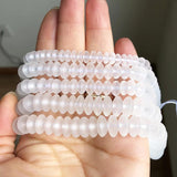 Matte Quartz Crystal Rondelle Beads 6 8 10mm Round Spacer 15''