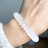 Matte Quartz Crystal Rondelle Beads 6 8 10mm Round Spacer 15''