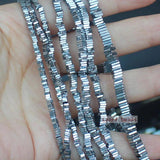 Natural Hematite Square Spacer Beads 2/3/4/6mm 380pcs Strand