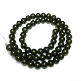 Natural Pyrite Round Stone Beads 4-12mm 15.5''