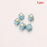 5pcs 6mm Gold-Plate Stainless Steel Cube Beads DIY Earring Bracelet