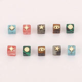 5pcs 6mm Gold-Plate Stainless Steel Cube Beads DIY Earring Bracelet