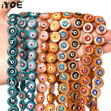 34pcs 12mm Colorful Shell & Evil Eye Beads for Jewelry Making DIY Gift