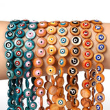 34pcs 12mm Colorful Shell & Evil Eye Beads for Jewelry Making DIY Gift