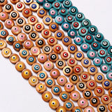 34pcs 12mm Colorful Shell & Evil Eye Beads for Jewelry Making DIY Gift