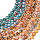 34pcs 12mm Colorful Shell & Evil Eye Beads for Jewelry Making DIY Gift