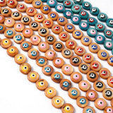 34pcs 12mm Colorful Shell & Evil Eye Beads for Jewelry Making DIY Gift
