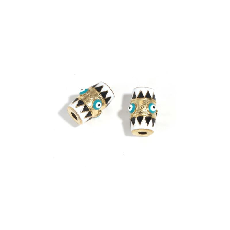 2pcs Stainless Steel 18K Big Hole Spacer Beads Charms for Bracelets