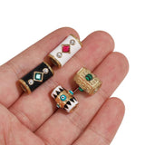 2pcs Stainless Steel 18K Big Hole Spacer Beads Charms for Bracelets