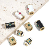 2pcs Stainless Steel 18K Big Hole Spacer Beads Charms for Bracelets