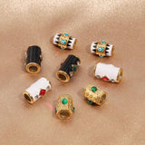 2pcs Stainless Steel 18K Big Hole Spacer Beads Charms for Bracelets