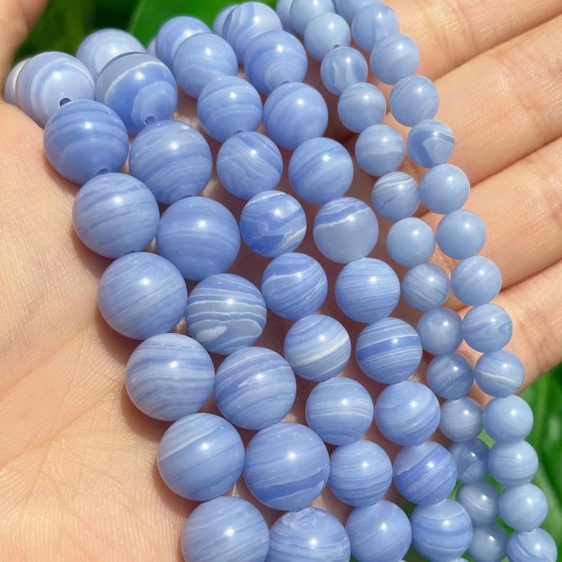 Purple Lace Agate Round Beads 6-10mm 15'' for DIY Jewelry Making
