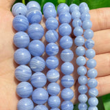 Purple Lace Agate Round Beads 6-10mm 15'' for DIY Jewelry Making
