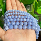 Purple Lace Agate Round Beads 6-10mm 15'' for DIY Jewelry Making