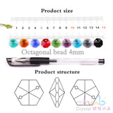 40pcs 14mm Glass Octagonal Beads 2 Holes for DIY Wedding Jewelry