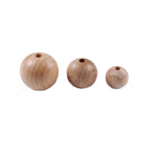 50Pcs Beech Ball Wood Spacer Beads For Bracelet Baby Teether