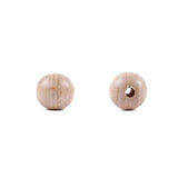50Pcs Beech Ball Wood Spacer Beads For Bracelet Baby Teether
