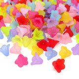 800PCS Lot Mixed Lily Flower Frosted Acrylic Beads 4x10mm