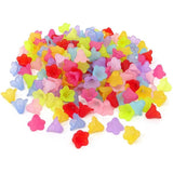800PCS Lot Mixed Lily Flower Frosted Acrylic Beads 4x10mm