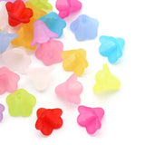 800PCS Lot Mixed Lily Flower Frosted Acrylic Beads 4x10mm