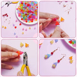 800PCS Lot Mixed Lily Flower Frosted Acrylic Beads 4x10mm
