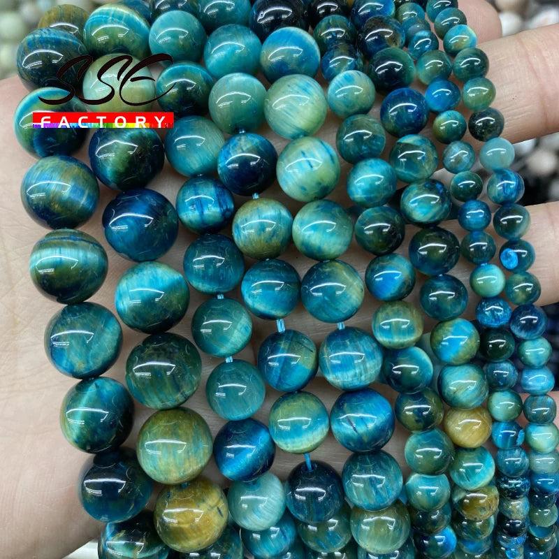 4A Tiger Eye Stone Beads Round Spacer Beads for Jewelry Making 15''