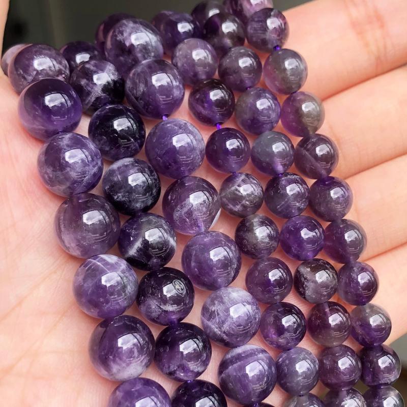 Purple Amethysts Loose Beads for Jewelry Making 4-12mm