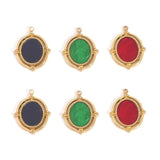 5pcs Stainless Steel Enamel European Oval Pendants for DIY Jewelry