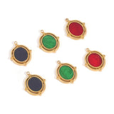 5pcs Stainless Steel Enamel European Oval Pendants for DIY Jewelry