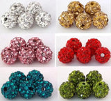 10mm 100pcs/lot Mixed Micro Pave Disco Ball Beads Crystal Spacer