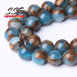 Cloisonne Round Stone Beads Natural Spacer 15'' 6/8/10mm