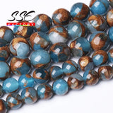 Cloisonne Round Stone Beads Natural Spacer 15'' 6/8/10mm