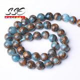 Cloisonne Round Stone Beads Natural Spacer 15'' 6/8/10mm